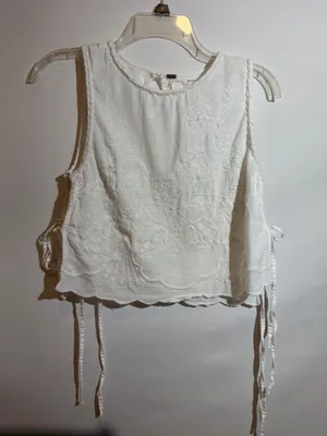 Free People Faded Gardens Tank Floral Embroidered Cotton Top Size S thumbnail 3