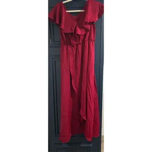 NEW Velvet Ribbed Belted Wrap Dress Maxi Dress S thumbnail 5