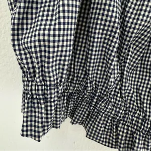 Kimchi Black Navy & white gingham crop top thumbnail 4