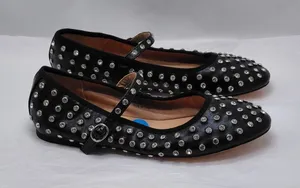 House of Harlow Mary Jane Ballet Flats Size 7.5 Black Rhinestone Y2K Glam Shoes thumbnail 1
