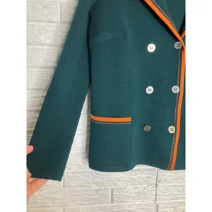 Vintage Gimbels 100% wool‎ double breasted blazer made in Italy emerald green thumbnail 2