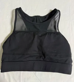 Zyia Active Women Black Mesh High Neck Zipper Back Sports Bra Large thumbnail 1