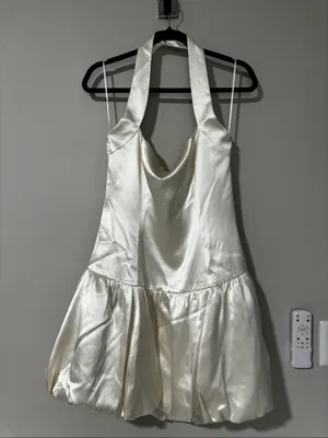 Reformation Babette Silk Mini Dress Bubble Skirt Size 10 thumbnail 3