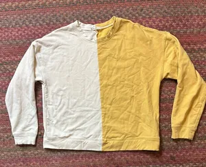 Marine Layer Two Tone Yellow Cream Sweatshirt Stretch thumbnail 1