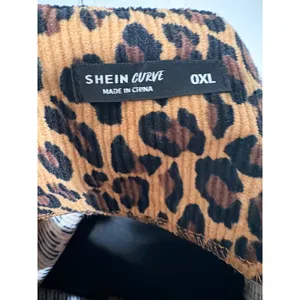Shein Curve Leopard Print Corduroy‎ Pinafore Jumper Dress Brown Black 0XL Plus thumbnail 3