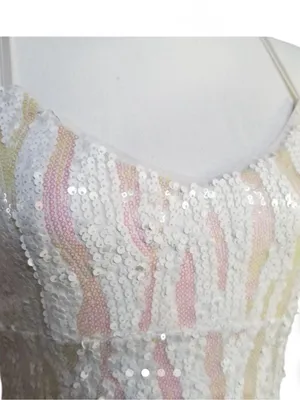 Guess White/ Iridescent Sequin Dress thumbnail 4