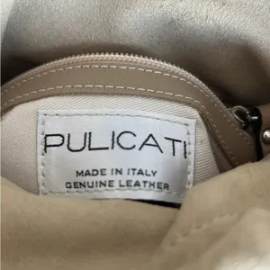 Pulicati‎ Italian Genuine Leather Bucket Style Crossbody PurseDrawstring Closure thumbnail 7