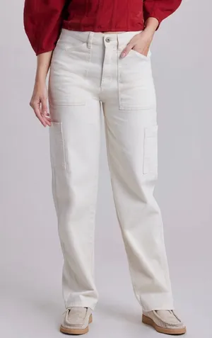 UNIONBAY Straight Leg Ivory Utility Jeans thumbnail 1