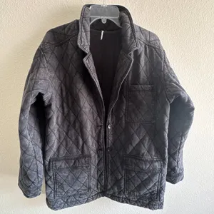Young Fabulous and Broke Anthropologie Walker Mineral wash-black Quilted Shacket jacket thumbnail 6