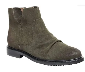 Kelsi Dagger Boots Women Size 5 Olive‎ Suede Latch Ruched Ankle Booties NEW thumbnail 1