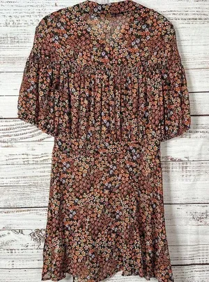 Free People Bonnie Boho Floral Print Mini Dress, EUC, Size Medium, MSRP $148 thumbnail 13