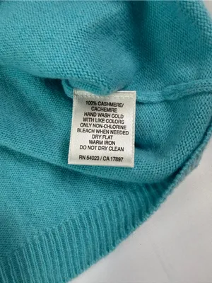 Old Navy Vintage Y2K Light Blue 100% Cashmere Scooped Neck Sweater Women's Sz S thumbnail 6