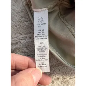 Aerie Women's Medium Support Sports Bra M Cream Racerback thumbnail 4