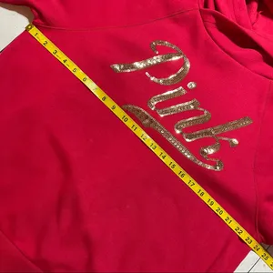 Victoria's Secret PINK Red Sequin hoodie Size M thumbnail 11