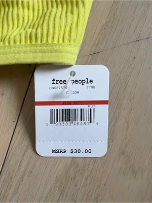 Free People High Neck Strappy Back Bra Bralette in Yellow NWT thumbnail 5