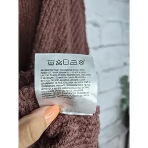 NWT Billabong Hot Beachin Cropped Hooded Knit Sweater Mauve Brown M slouchy fall thumbnail 9