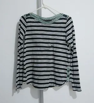 Anthropologie postmark strips t shirt Size small thumbnail 1