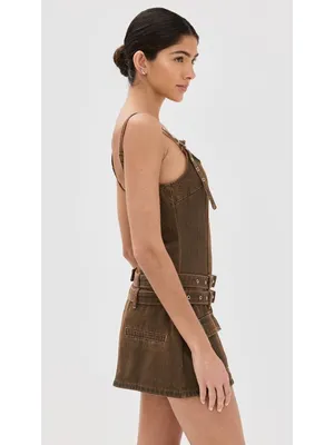 LIONESS Biker Mini Dress in Petrol Medium New Womens Denim thumbnail 13