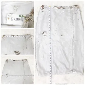 CHELSEA & VIOLET Silver Gold Full Sequin Midi‎ Pencil Skirt Metallic Size 8 10 thumbnail 11