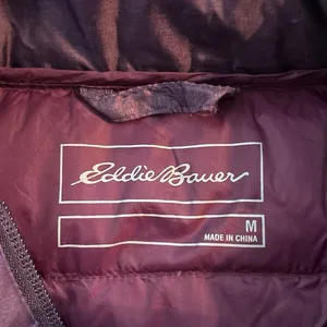 Eddie Bauer Women’s Size M Down Puffer Vest Packable Plum Purple thumbnail 3