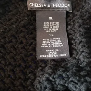 Chelsea & Theodore Navy Crochet Sweater XL Sheer Hi Low Beach Cover Up thumbnail 5