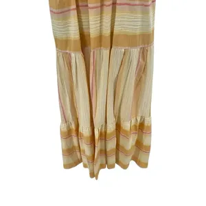 L*Space Clara‎ V-Neck Double Tiered Maxi Dress Yellow Orange Stripe Size Small thumbnail 6