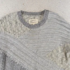 Current Elliott Gray Alpaca Wool Blend Mixed Knit Patchwork Sweater Size 1 Lurex thumbnail 3