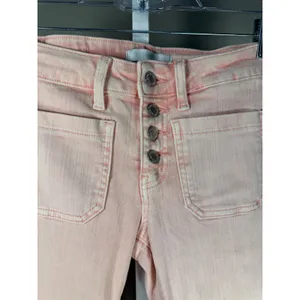 Vervet Pink Cropped Jeans Button Fly‎ Patch Pocket Raw Hem Barbiecore 24 thumbnail 3