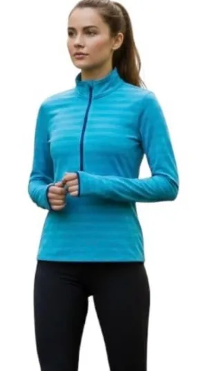 Nike Pro Warm 1/2 Zip Shadow Stripe Pullover Top M Blue Athletic Cold Gear thumbnail 1