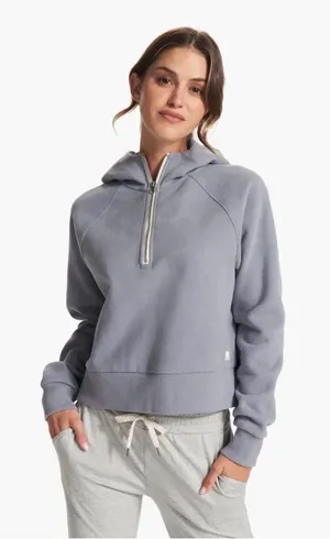 Vuori Restore Half 1/2 Zip Hoodie Fleece Sweatshirt Long Sleeve Gray Blue Medium thumbnail 1