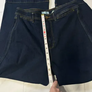Loft High Waist Wide Leg Dark Wash Jeans size 8 thumbnail 6