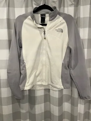 The North Face Women’s White and Light Gray Zip Front Fleece Jacket thumbnail 5