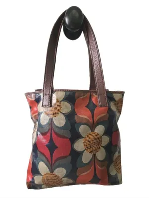 Fossil Key Per Floral Canvas Shopper Tote Shoulder Bag Purse Y2K Vintage Retro thumbnail 2
