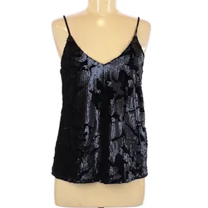 NWT Ro & De Navy Sequin Velvet Top Size M thumbnail 9
