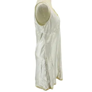 Victoria's Secret Nightgown Ivory Satin Lace Trim V Neck & Back Large Y2K Bridal thumbnail 5