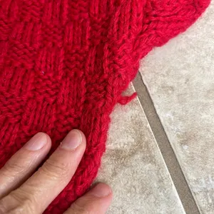 Irish Homecraft Red 100% Oiled Wool Cable Knit Fisherman Sweater Ireland Large thumbnail 4