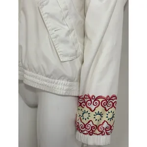 Vintage 90s Nike White Track Jacket Women’s Aztec Sun Embroidered Windbreaker S thumbnail 9