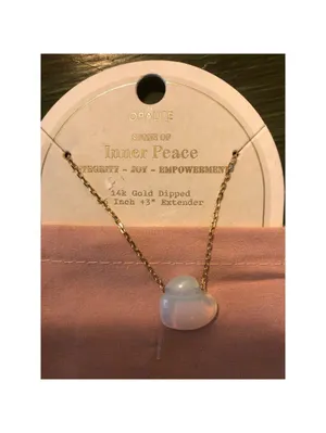 A New Day NWT 14k Gold Dipped 16" Opalite Pendant Necklace thumbnail 2