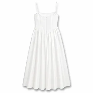 Lulus Luxe Bridal NWOT Bria White Satin Basque Waist Maxi Wedding Dress Medium thumbnail 7