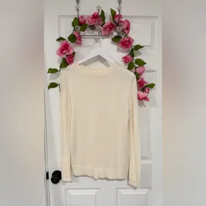 Lululemon Cream Minimalist Cashmere Blend Open Back Longline Medium Sweater thumbnail 2