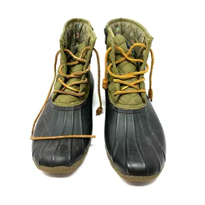 Sperry size 10 women's quilted duck boots waterproof rubber boot‎ green black thumbnail 2