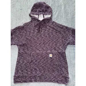Carhartt Womens Hooded Newberry Maroon Pullover‎ Sweatshirt Relaxed Size Medium thumbnail 2