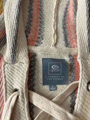Rip Curl Baja Soft Day Break Poncho Hoodie Knit Sweatshirt Women’s Size Small thumbnail 4