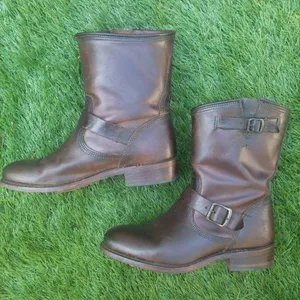 Frye veronica Brown Leather Mid-Calf Engineer Boots Size 6 thumbnail 8