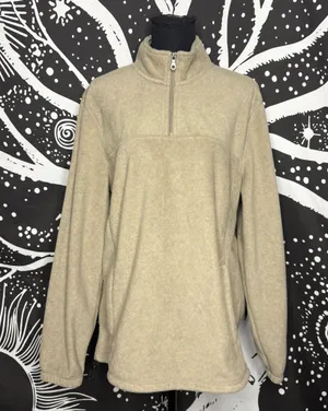 Croft & Barrow Tan Fleece Quarter Zip Pullover Men's Medium thumbnail 1