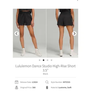 Lululemon Dance Studio High-Rise Short 3.5" Black size 6 women thumbnail 6
