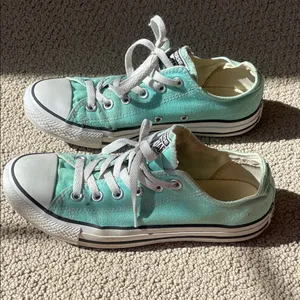 Converse Low Top Sneakers in Teal/Mint Green and White thumbnail 7