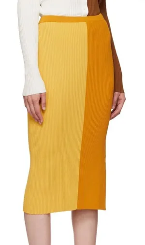 STAUD Yellow Lorraine Midi Skirt Size XS‎ thumbnail 1