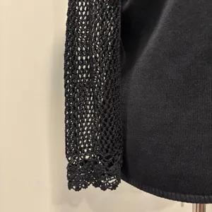 Whimsigoth goth black lace sleeve top mesh Sleeves, see through, size medium thumbnail 5