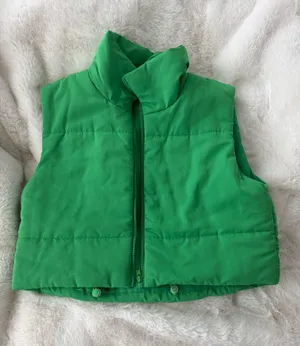 Shein Green Cropped Vest Puffer thumbnail 1